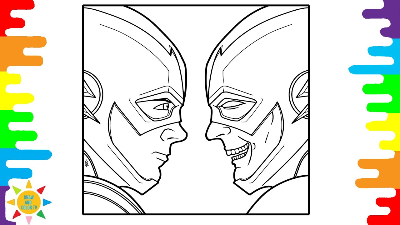 Face to face flash coloring page flash coloring page elementd chris linton