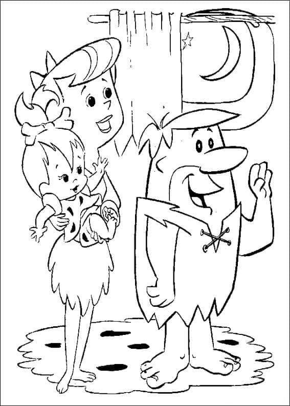 The rubbles from flintstones coloring page