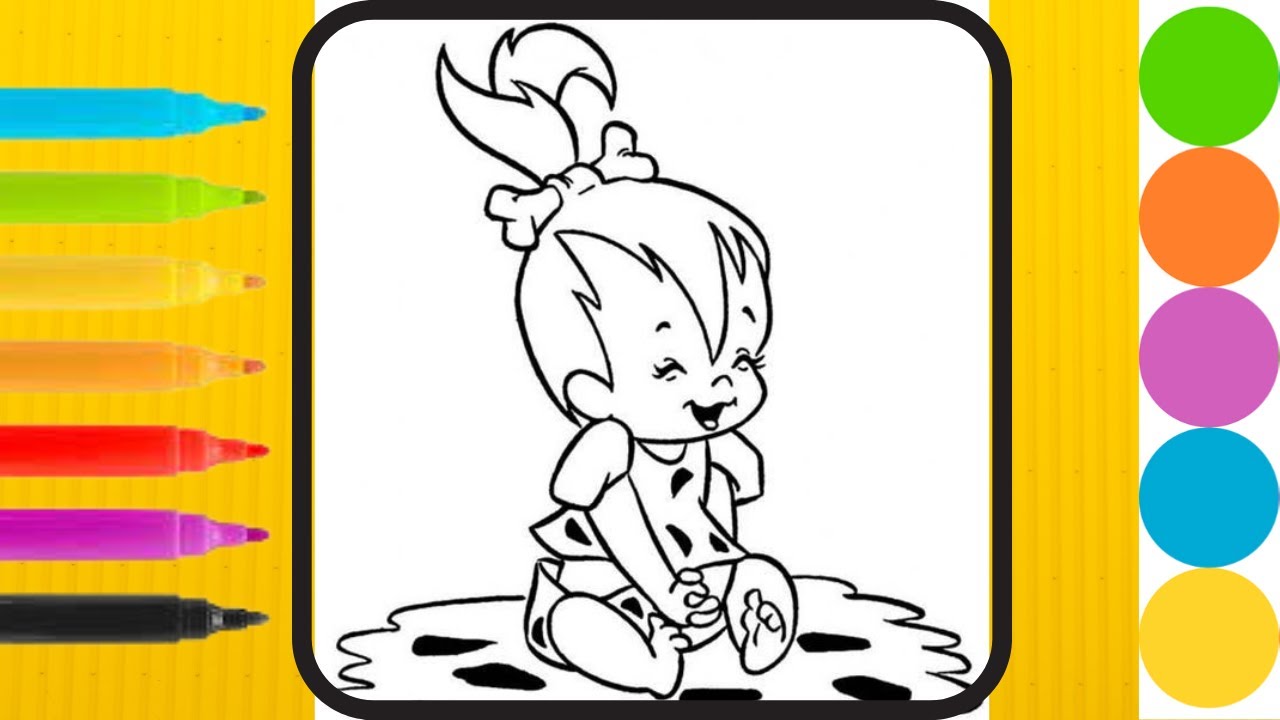 The flintstones coloring page coloring pebbles flintstonefor kids