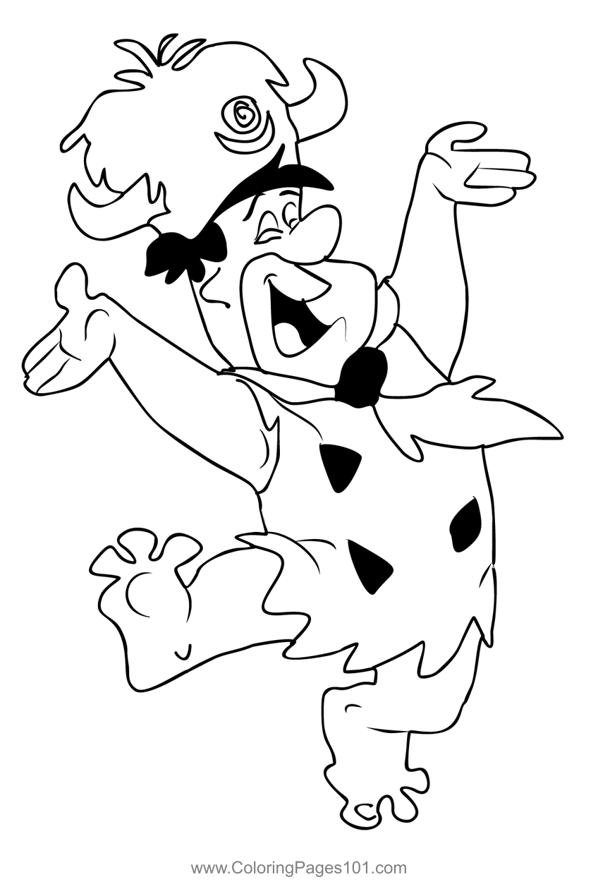 Fred flintstone coloring page for kids