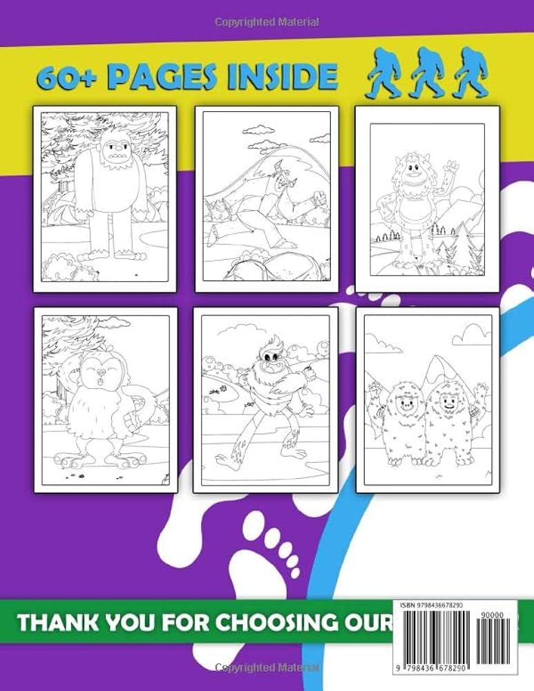 Easy coloring book with bigfoot coloring me funny and easy coloring pages in cute style with big foot animal for boys girls for kids ages