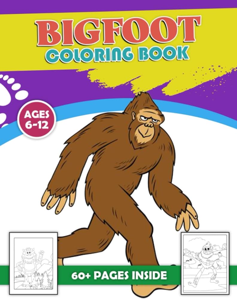 Easy coloring book with bigfoot coloring me funny and easy coloring pages in cute style with big foot animal for boys girls for kids ages