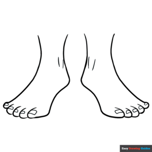 Feet coloring page easy drawing guides