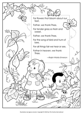 Coloring pages shout for joy and father we thank thee pdf