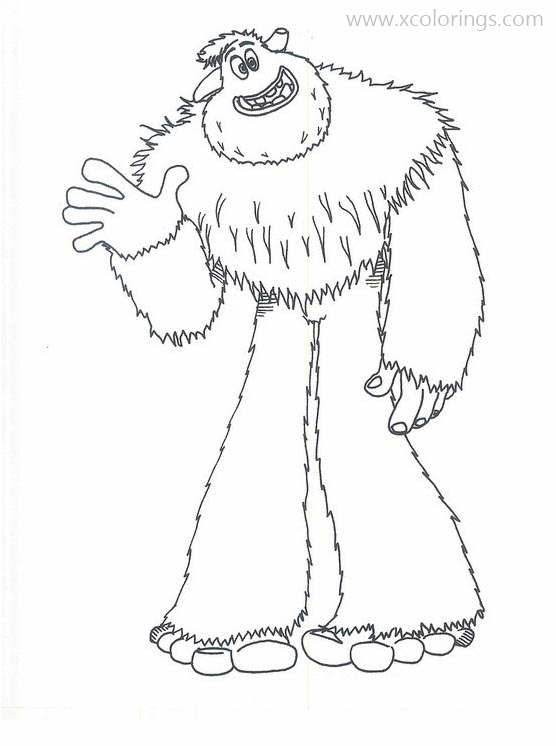 Smallfoot coloring pages migo say hi