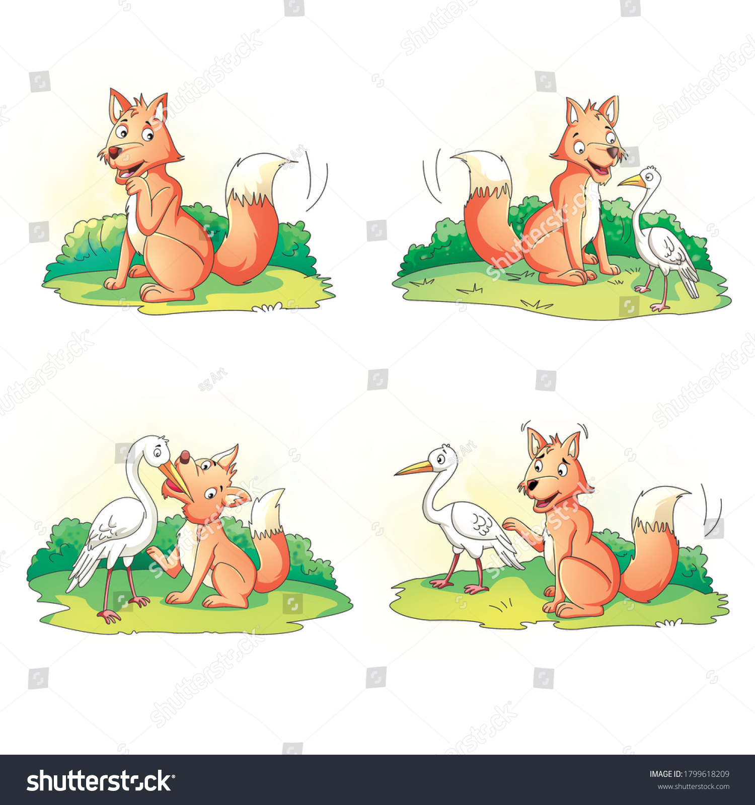 Fox crane story stock photos