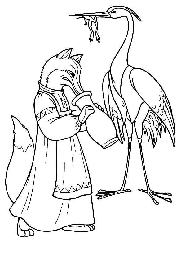 Crane bird eating frog coloring pages crane bird frog coloring pages coloring pages