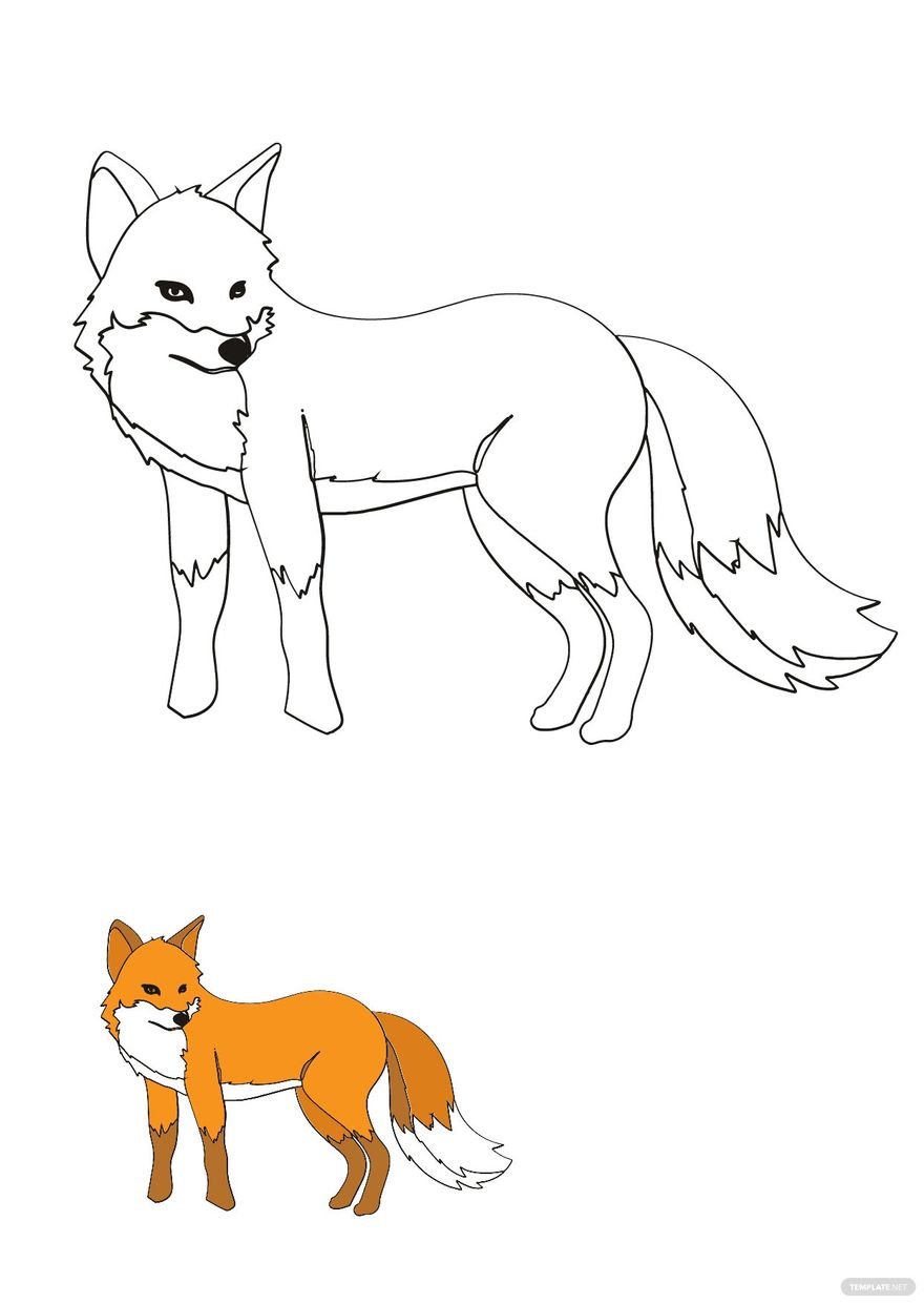 Free fox animal coloring pages