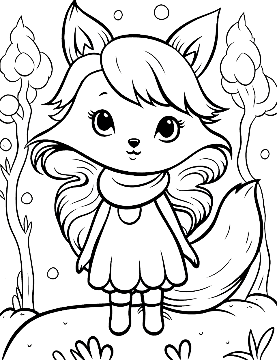 Fox coloring pages free printable sheets