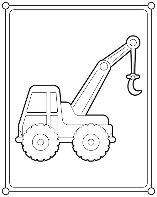 Premium vector crane truck suitable for childrens coloring page vector illustration