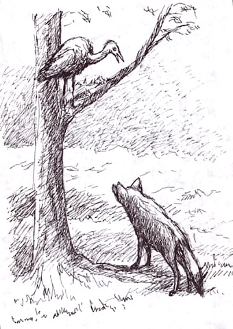 The crane the fox and the vulture