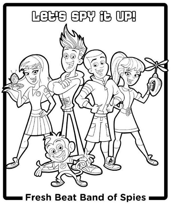 Fresh beat band of spies group coloring pages coloring pages nick jr coloring pages superman coloring pages