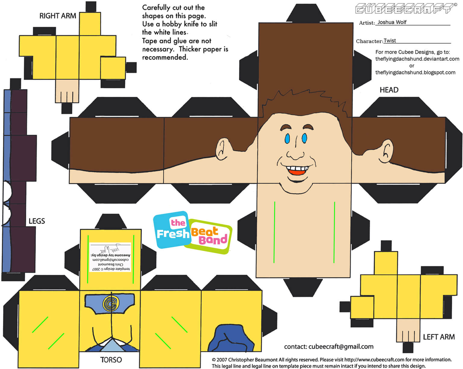 Twist paper toy free printable papercraft templates