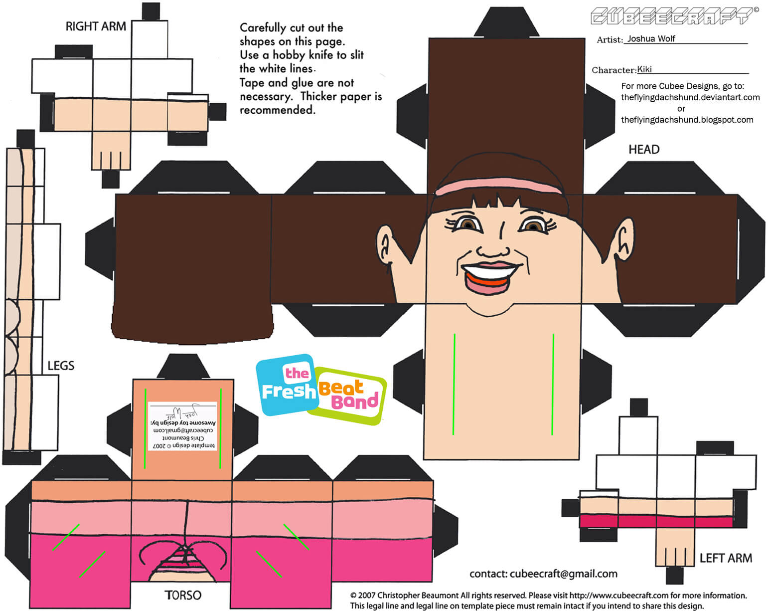 Kiki paper toy free printable papercraft templates