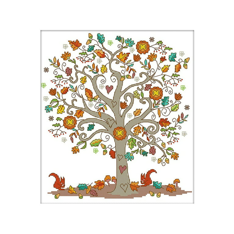 Kits stamped the giving tree printed pattern ct x inch diy embroidery kit tree