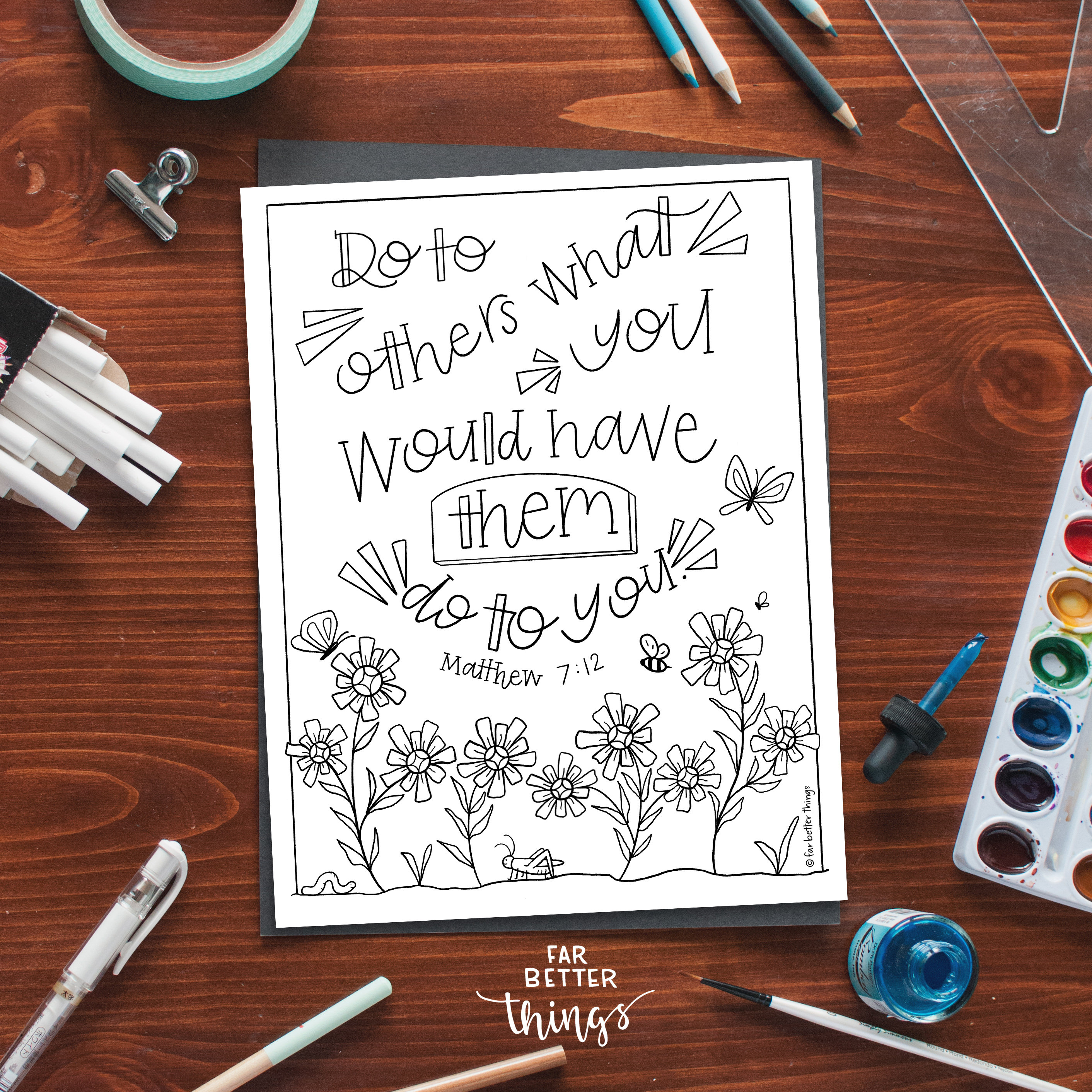 Bible verse coloring page matthew golden rule printable coloring page bible coloring christian kids activity sunday school craft