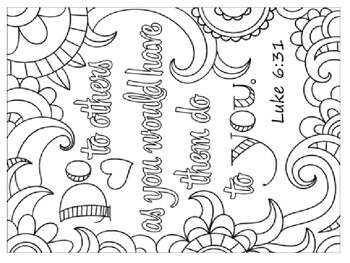 Do to others as you would have them do to you golden rule coloring picture