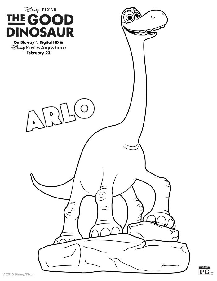 Disney the good dinosaur arlo coloring page