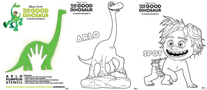 Disneypixars the good dinosaur pumpkin stencil and coloring pages gooddino whisky sunshine