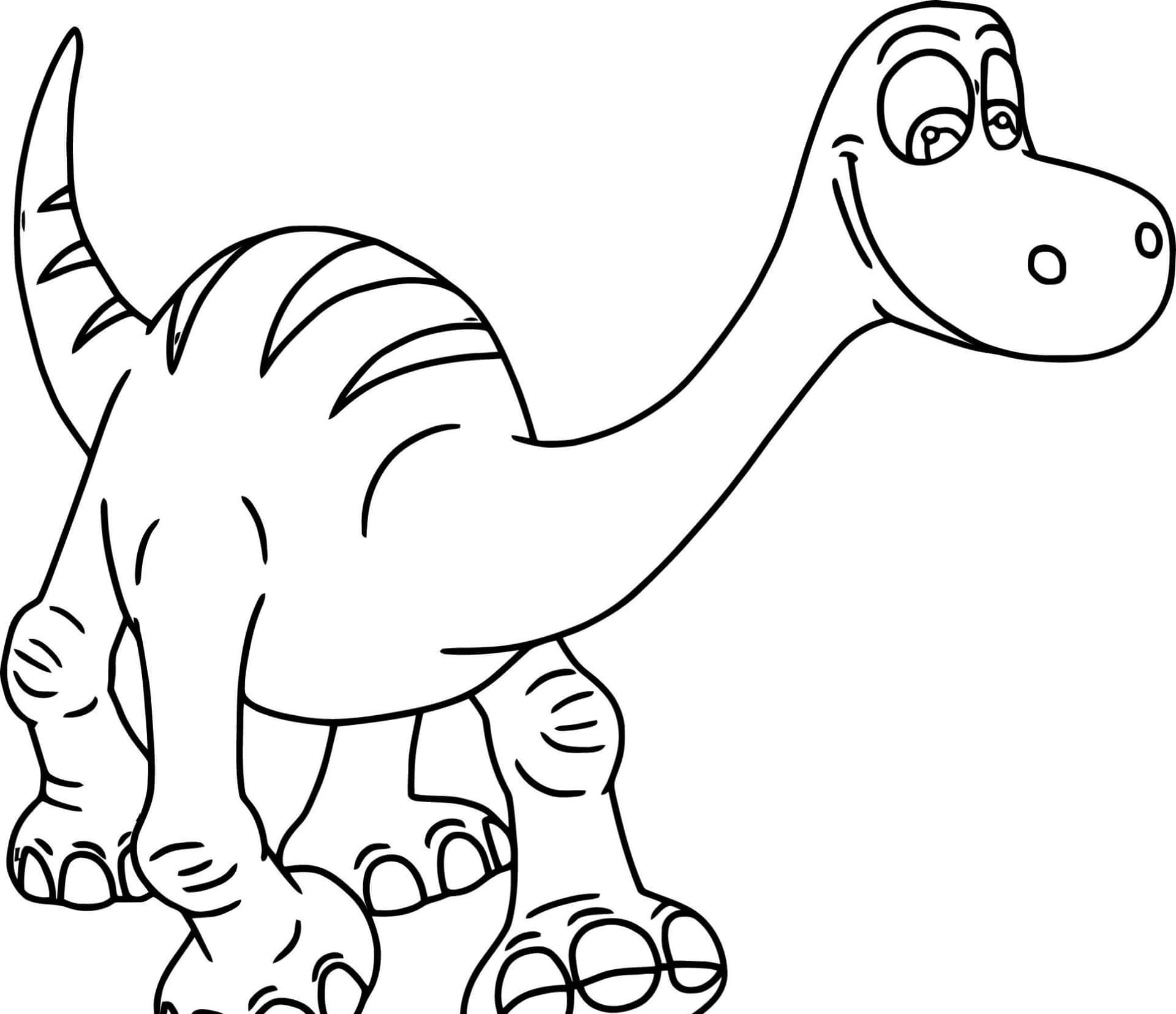 Download a cartoon dinosaur coloring page