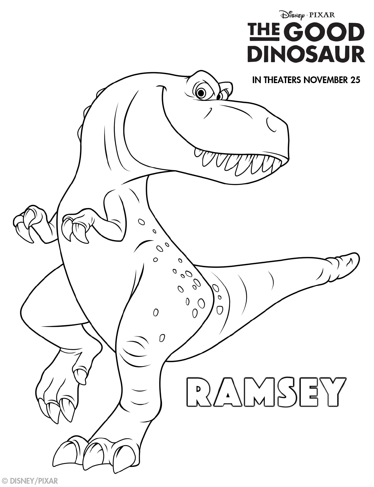 The good dinosaur coloring sheets free downloads