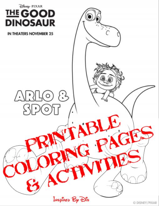 The good dinosaur activity sheets and coloring pages