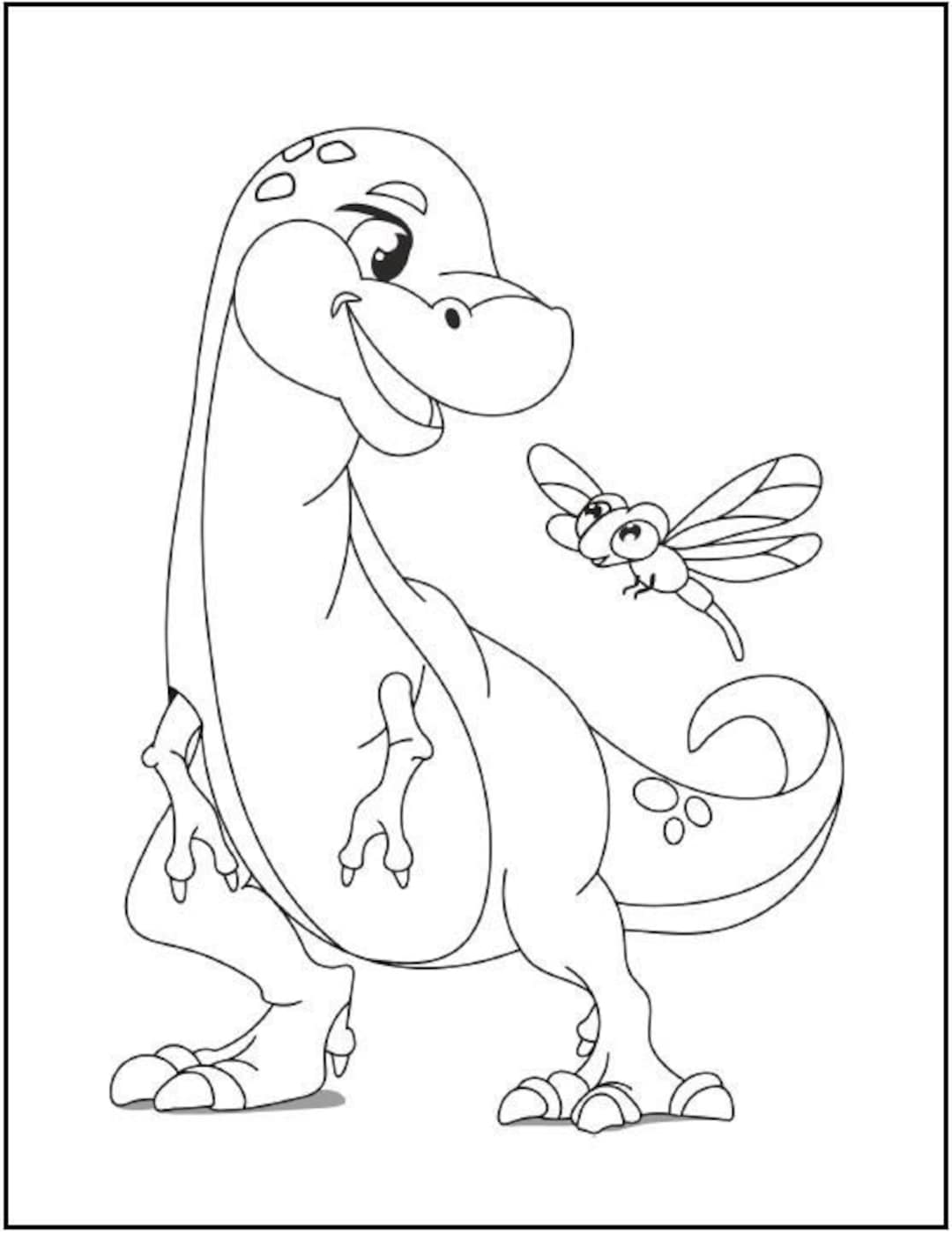 Dinosaur coloring book digital coloring book instant download coloring pages