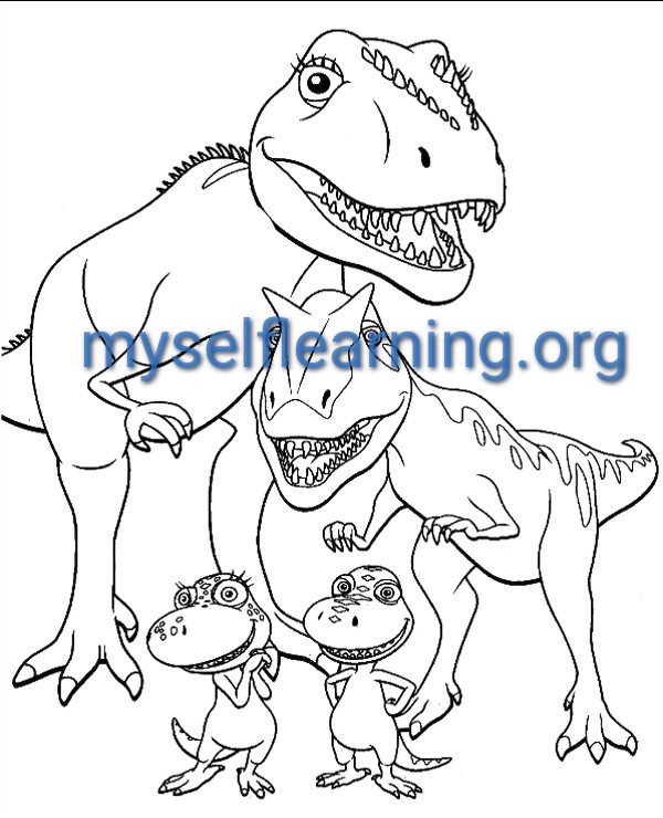 Dinosaurs coloring sheet instant download