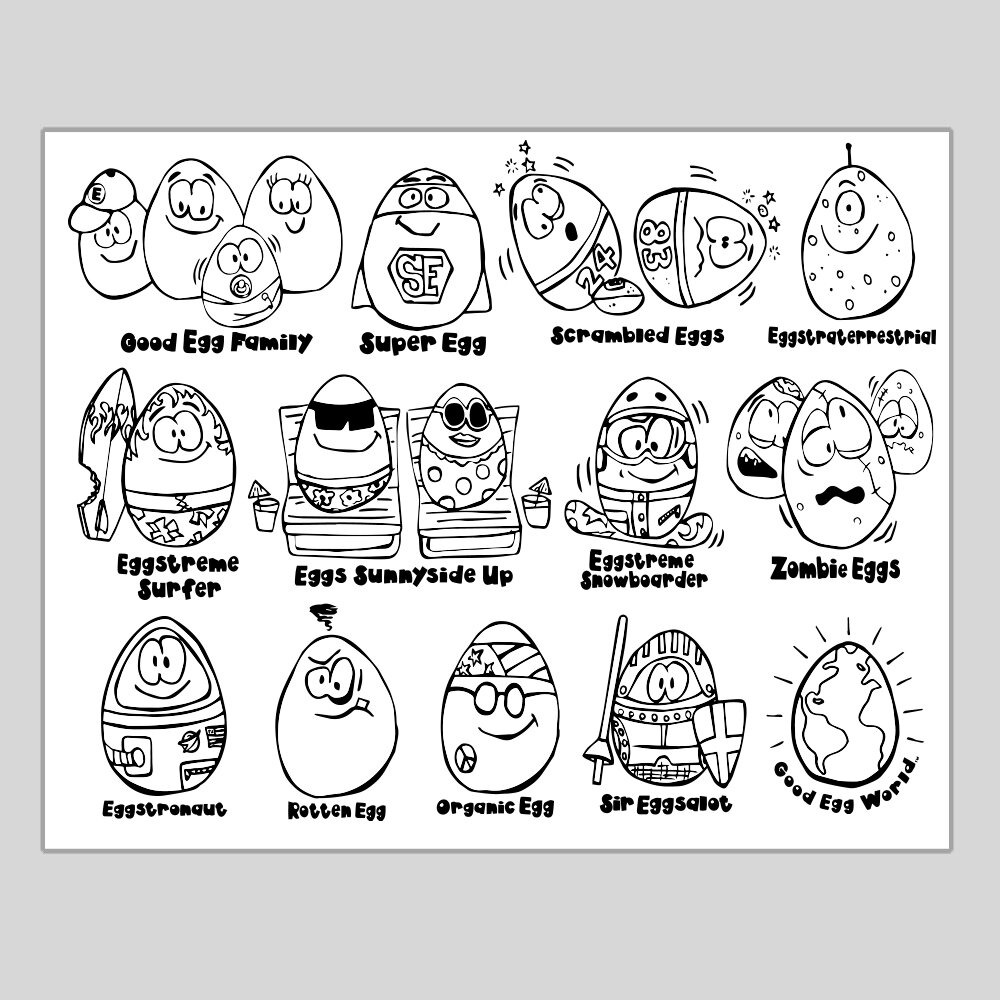 Good egg world activity pages