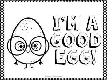 Im a good egg coloring page in preschool reading school social work growth mindset book