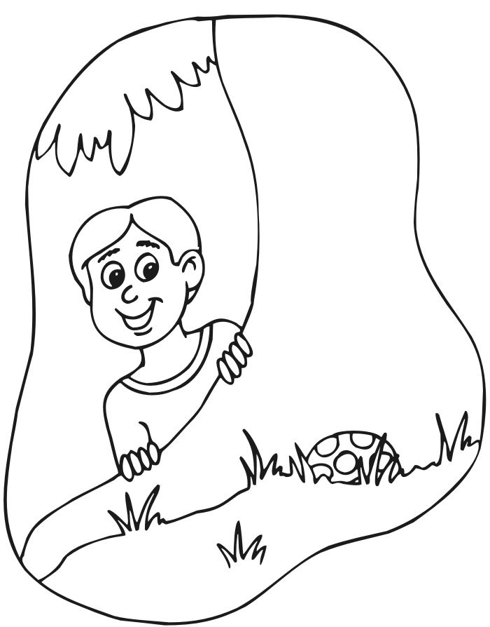 Easter coloring page easter egg hunt