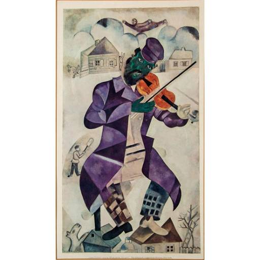 Marc chagall french art print green violinist