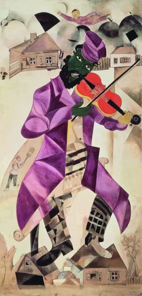 Marc chagall the green violinist on the roof