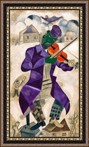 Marc chagall the green violinist framed print for sale