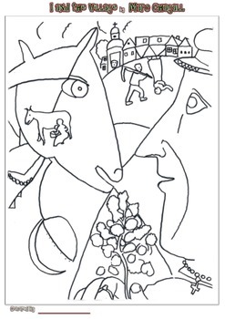 Marc chagall coloring pages portrait by smart kids worksheets tpt