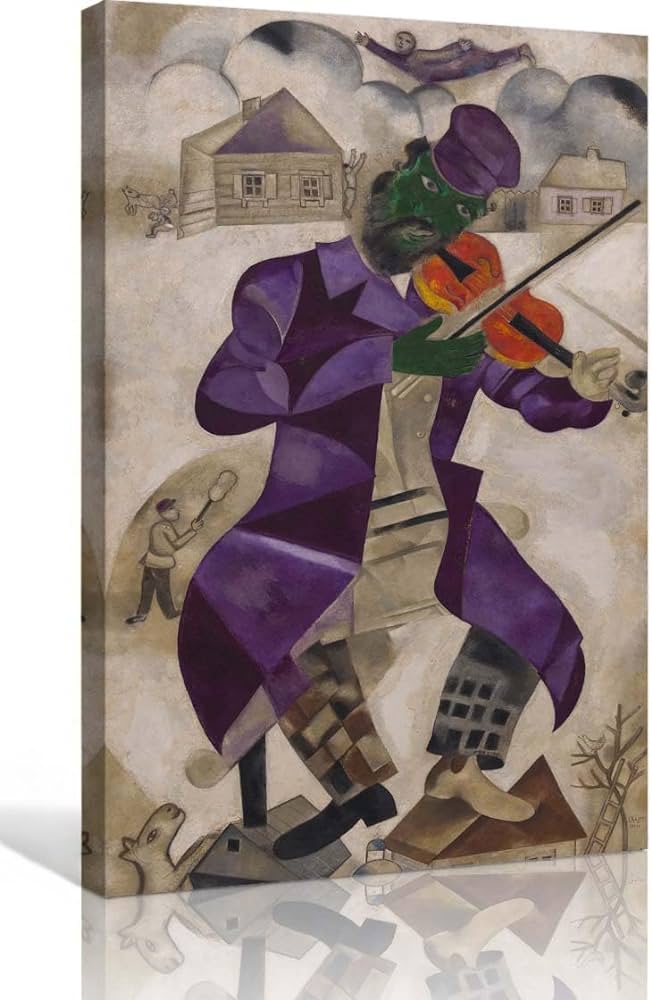 Nadiweisgtc green violinist by marc chagall poster kitchen picture for bedroom canvas prints art hanging giclee fine art vertical wall decorative home xinchxcmframed posters prints