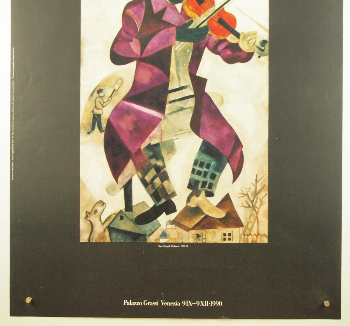 Rare marc chagall green violinist vintage museum venice poster print x