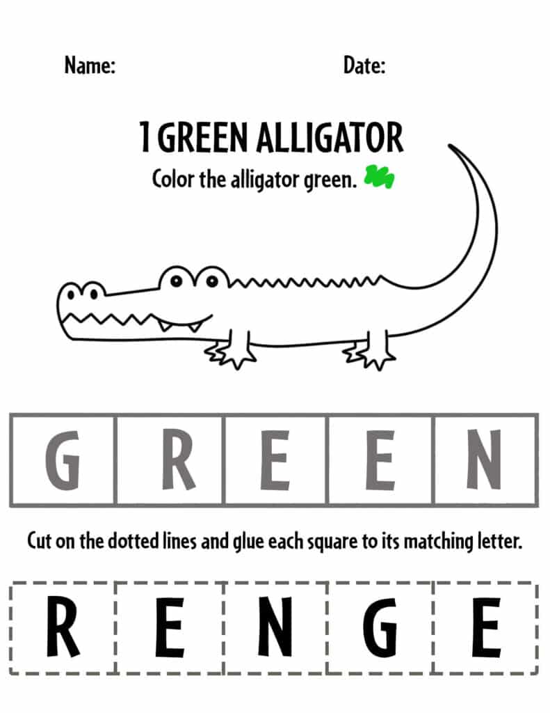 Green color activities and worksheets for preschool â the hollydog blog