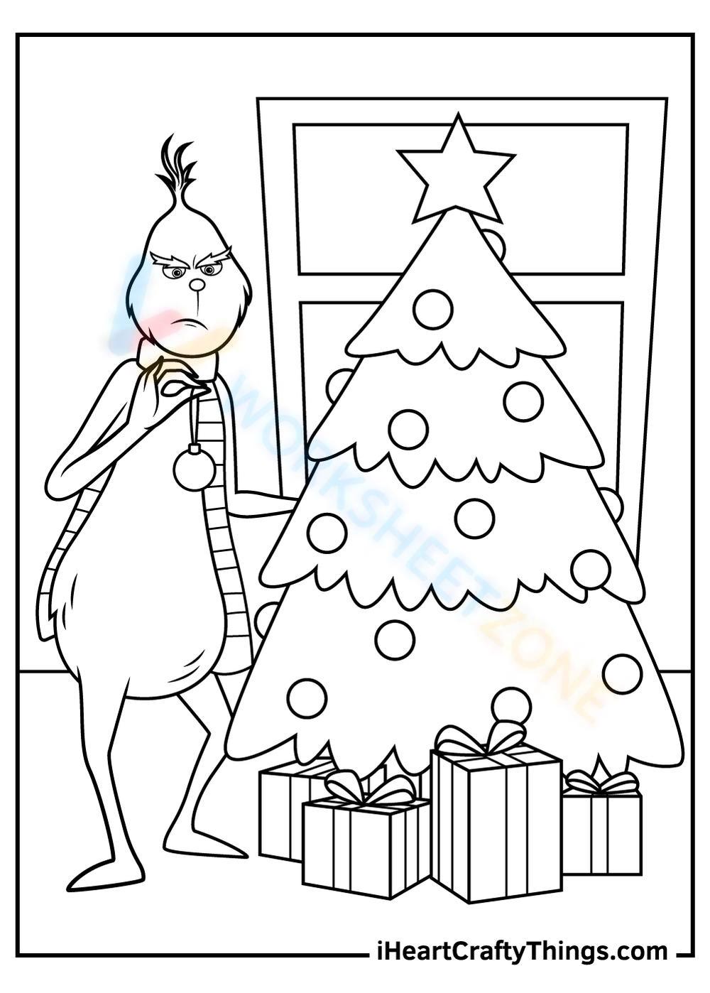 Free printable grinch coloring pages for kids