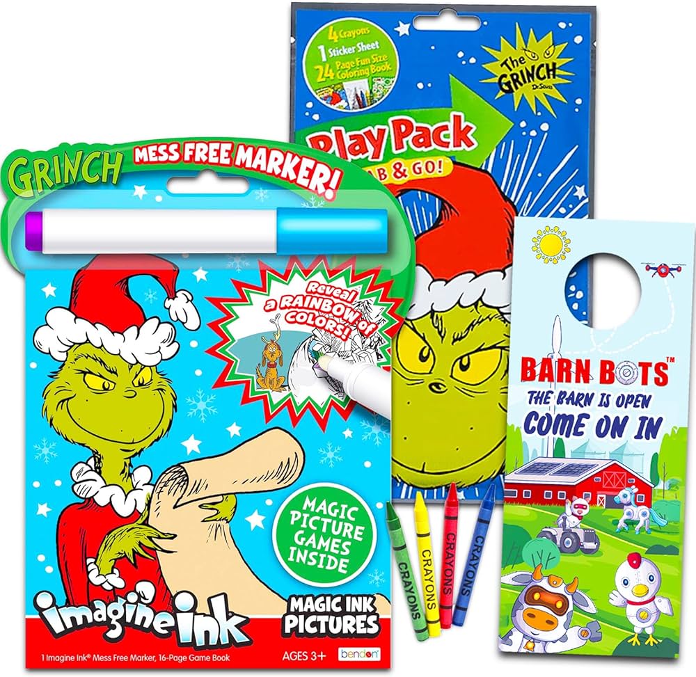 The grinch coloring book super set for kids