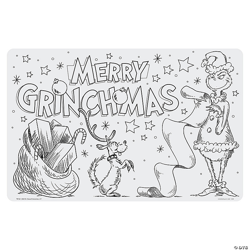 Color your own dr seussâ the grinch placemats