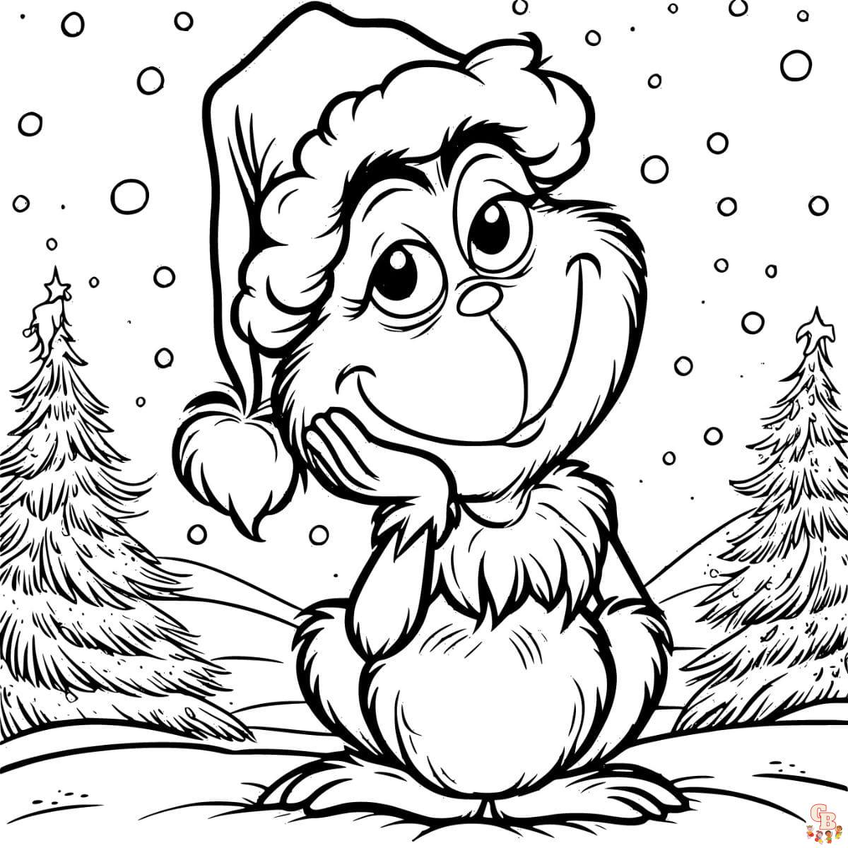 Free grinch christmas coloring pages printable