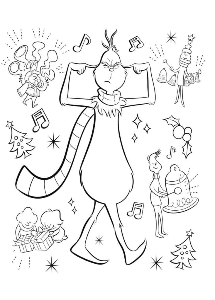 The grinch coloring page