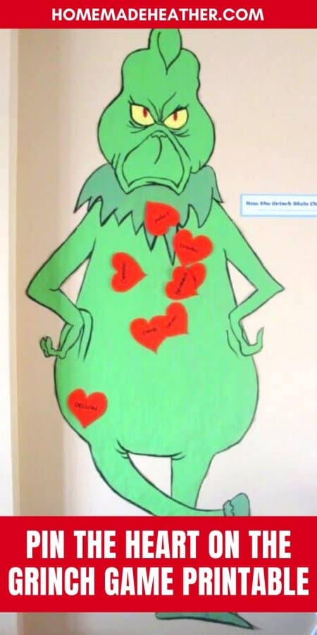 Pin the heart on the grinch game homemade heather