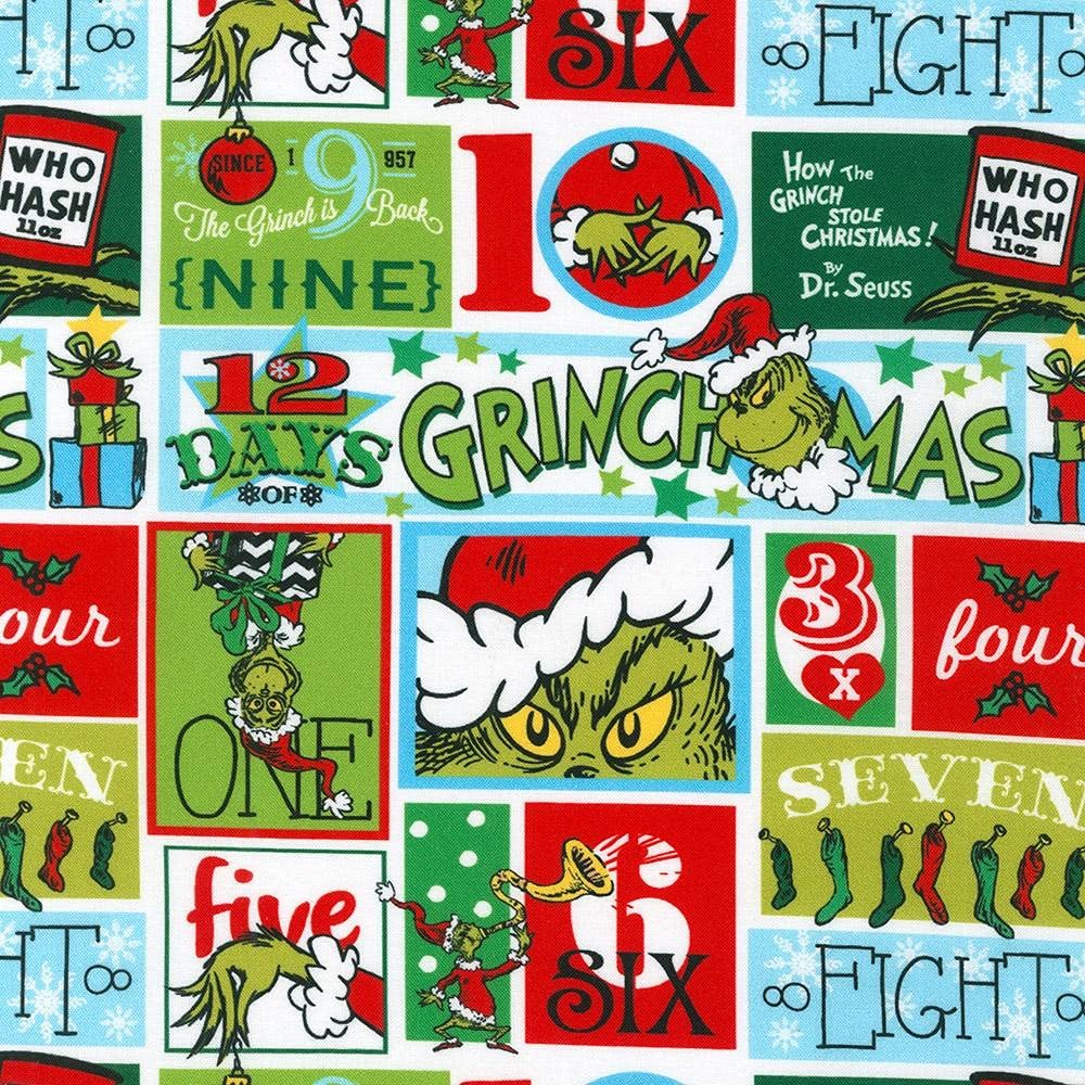 Robert kaufman fabrics how the grinch stole christmas dr seuss who ville christmas patchwork inches arts crafts sewing