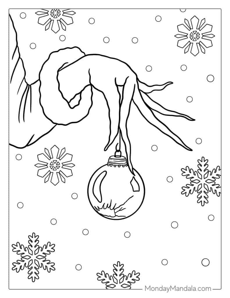 Grinch coloring pages free pdf printables