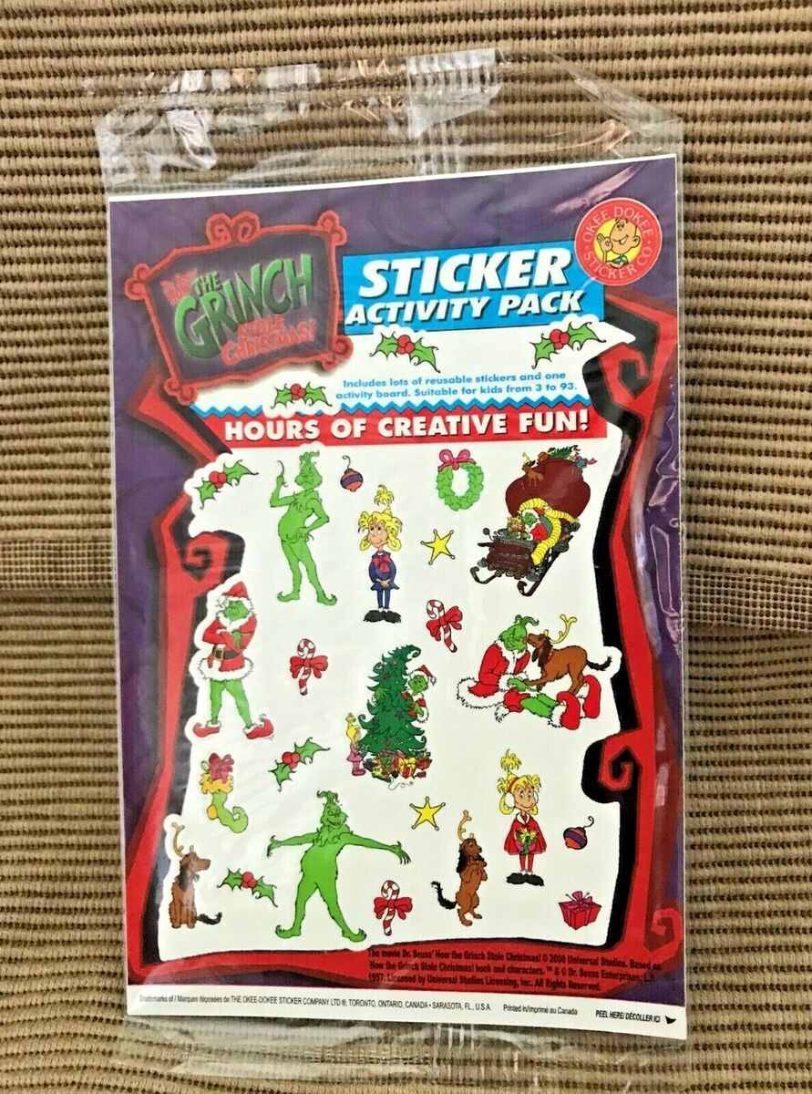 New okee dokee how the grinch stole christmas sticker sheet activity board