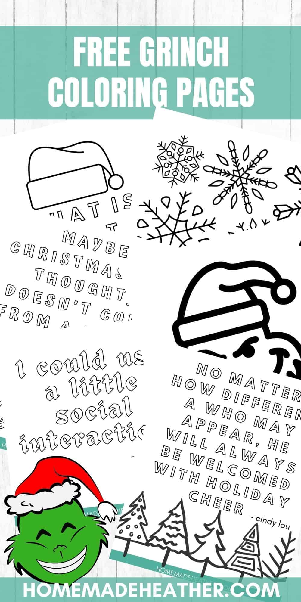 Free grinch printable coloring pages homemade heather