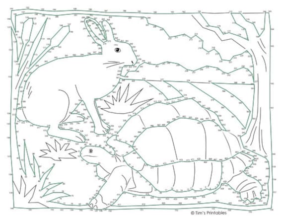 Tortoise and hare fable dot