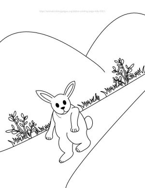 Free walking rabbit coloring page